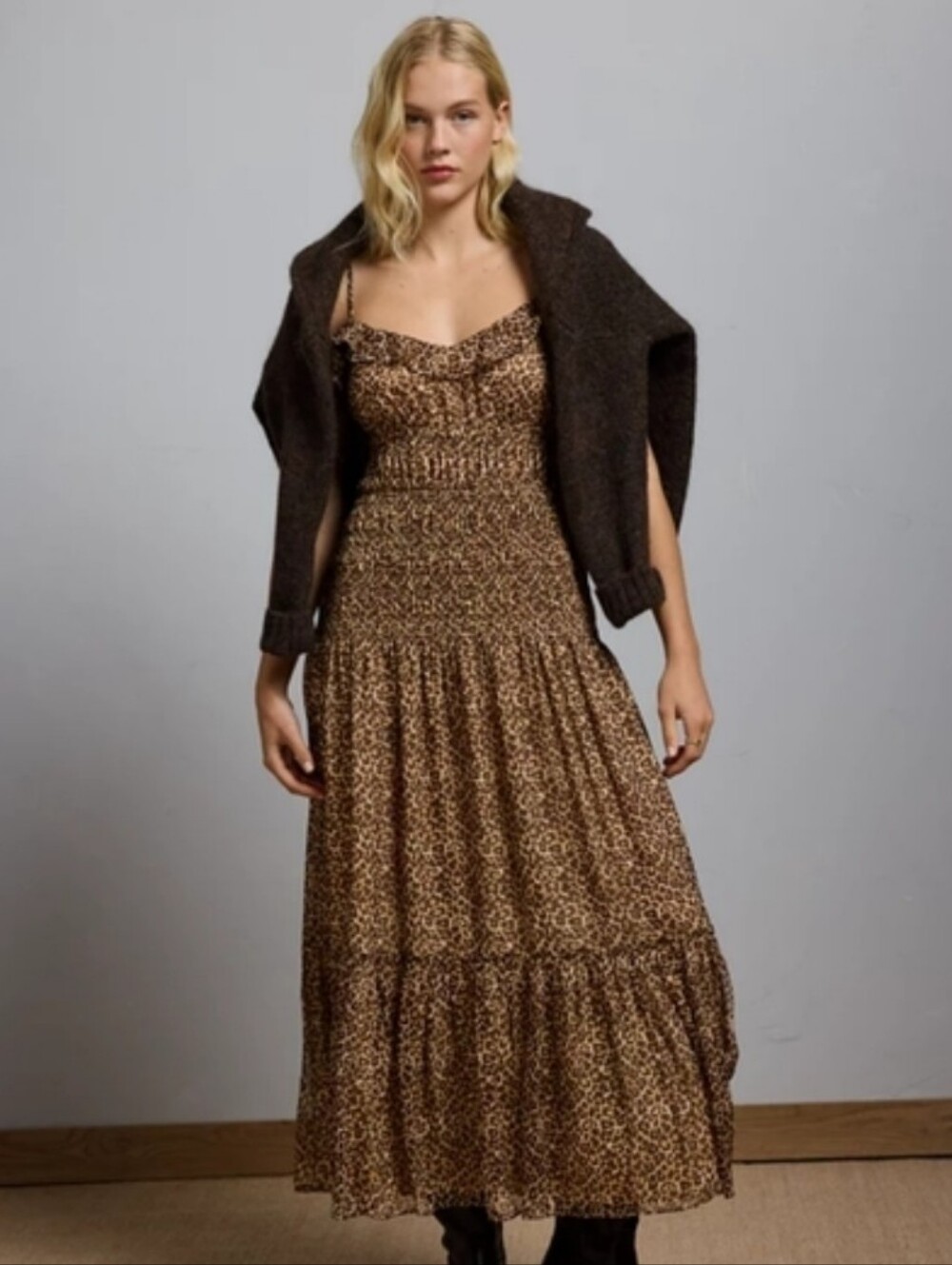 American Eagle Outfitters Leopard Print Dress (Very Stretchable)